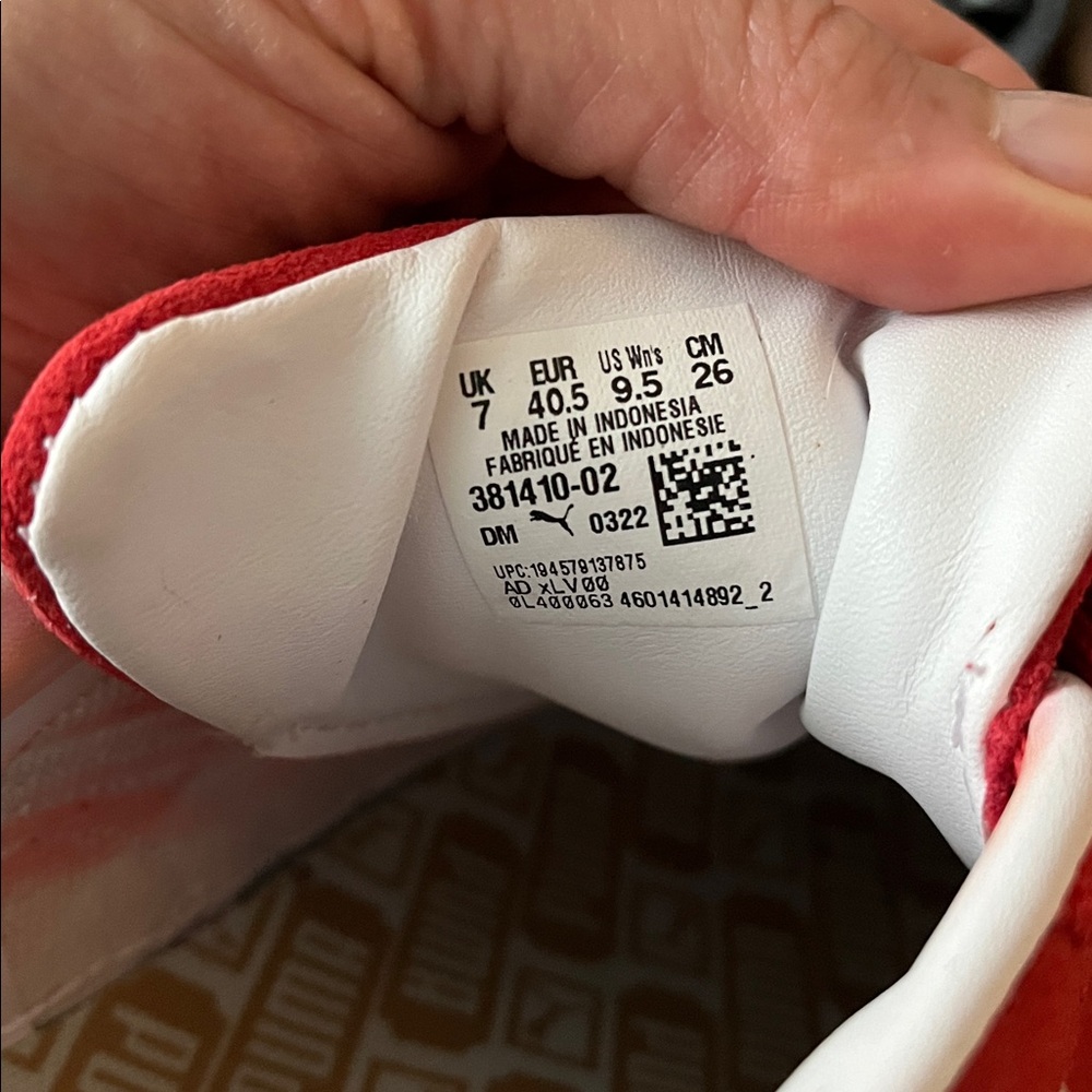 Puma Red Suede Low-Top Sneakers - Picture 4 of 4